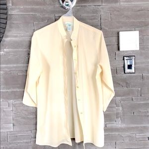 100% Silk boulevard de Paris cream blouse